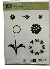 Stampin Up Stamp Set HAPPY FLOWERS Hostess Exclusive Limited Retired Sets