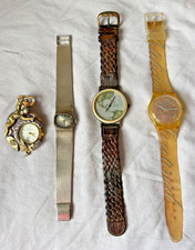 Vintage 4 Watches Job Lot: Romano, Rotary, Fossil, Swatch Sweetened GR132