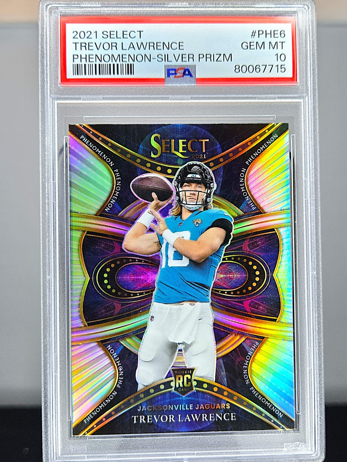 TREVOR LAWRENCE 2021 Select Phenomenon SILVER PRIZM RC PSA 10 RC Rookie Jags