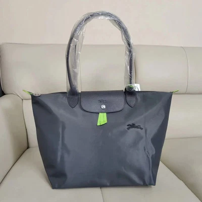 LONGCHAMP Le Pliage Green Series Graphite Grey Tote Bag Size:L New From Japan