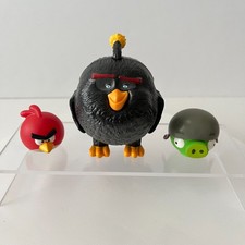 Angry Birds Lot 3 Corporal Pig Figure Knex Rovio Bomb Black Bird Mcdonalds Toys
