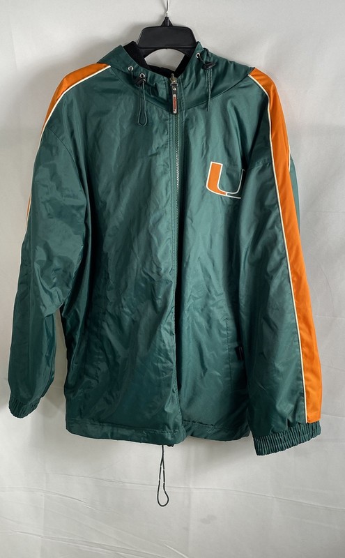 Colosseum Men's Vintage Y2K University of Miami Hurricanes Windbreaker Jacket L