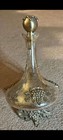 Crystal mounted decanter with grape and vine decoration — photo 1