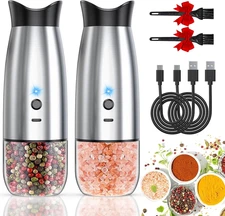 Electric Salt & Pepper Grinder Set USB Rechargeable Adjustable Coarseness