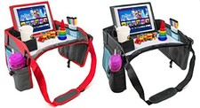 Kids Car Seat Activity Tray Dry Erase Snack Travel Tray Tablet Holder Black