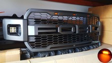 Front Grille For 2018-2020 Ford F150 Raptor Style Grill W2side Lights Letters