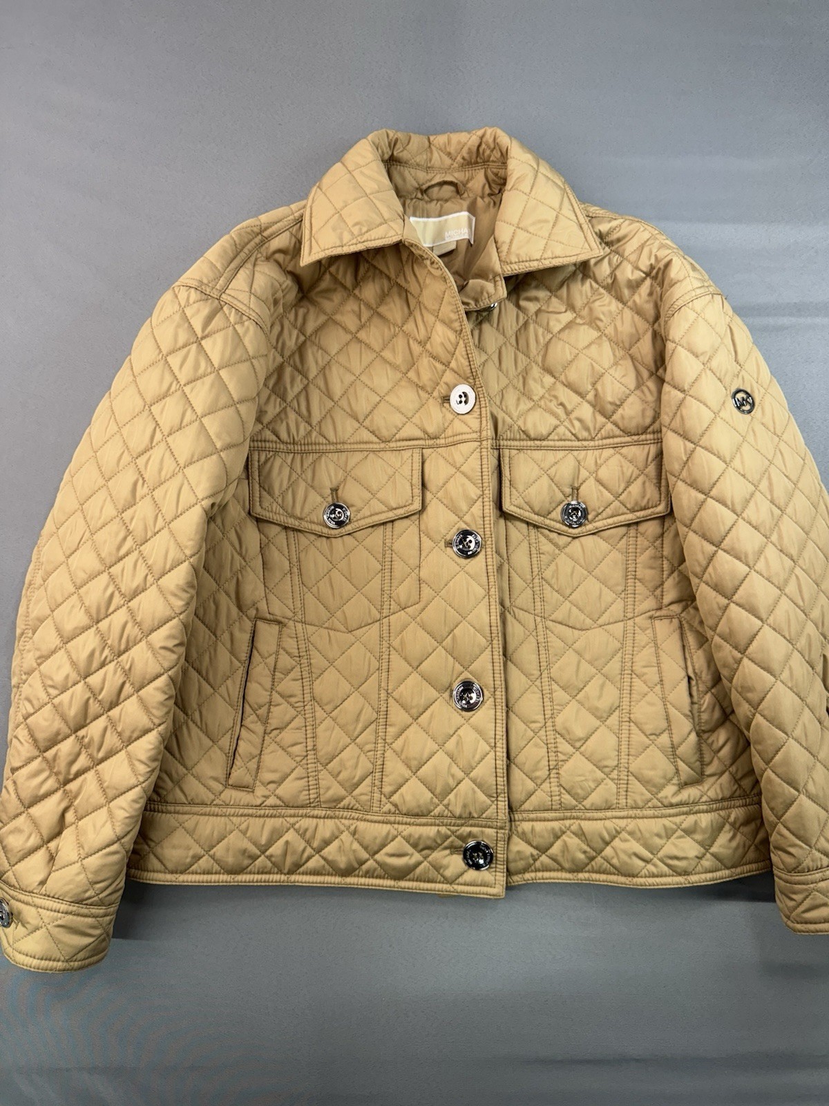 Michael Kors Missy Quilted Jacket Khaki Women&rsquo;s Size Mediu