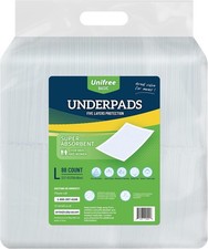 Unifree Disposable Underpads, Bed Pads, Large, 88 Count Pack of 1 