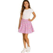 Tea Collection Skirt Girls 10 Pink Blue NWT Floral Metallic Flared Cotton