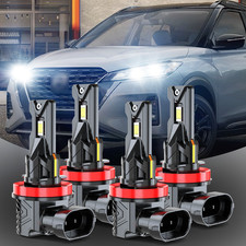 Super Bright Combo H9 H11 LED Headlight High Low Beam Bulbs 10000K White Kit