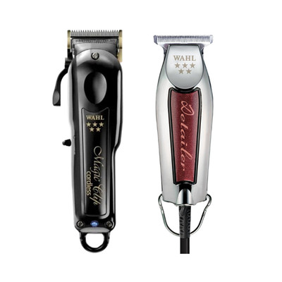 Wahl 5 Star Cordless Black Magic Clip Clipper & Corded Detailer Trimmer Combo