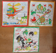 3er Set Vintage Retro 70er 80er Jahre Kinder Kids Taschentuch Taschentuch