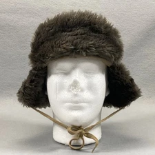 VTG Browning Down Khaki Trapper Hat Fur Lined Ear Flaps Hunting Size Medium USA