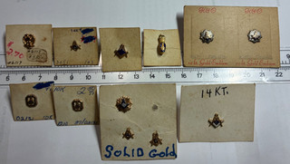 Lot of 12 Antique 10k & 14k Gold Masonic or Fraternity Miniature Tiny Lapel Pins