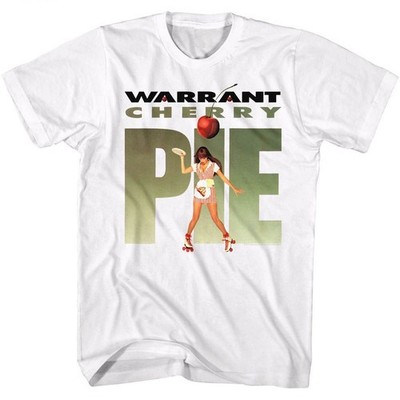 Warrant Cherry Pie 2 T-Shirt Kurzarm Für Herren Crew Neck Weiß Baumwolle