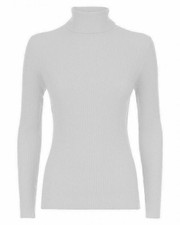 Women's Ribbed Polo Turtle Roll Mock Neck Long Sleeve Jumper Ladies Tops