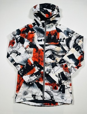 Ride Snowboard Jacket Mens Small White Black Red Hooded Thinsulate WK Interact