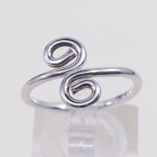 Size Adjustable, Sterling Silver Handmade Ring, 925 swirl Band, Stamped 925