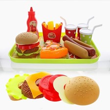 GIFTEXPRESS  Hamburger and Hot Dog Play Set, Pizza Food Cooking Toy, with Toy