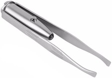 Eyebrow Tweezer with LED, Stainless Steel for Home Travel Silver