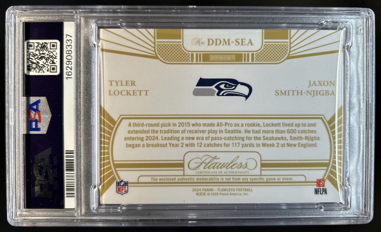 2024 Flawless Tyler Lockett Jaxon Smith-Njigba Diamond Nike Patch #1/1 PSA 9 view 2