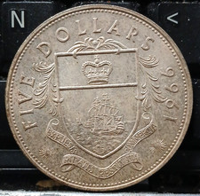 1966 Bahamas $5 Silver  Five Dollars #41