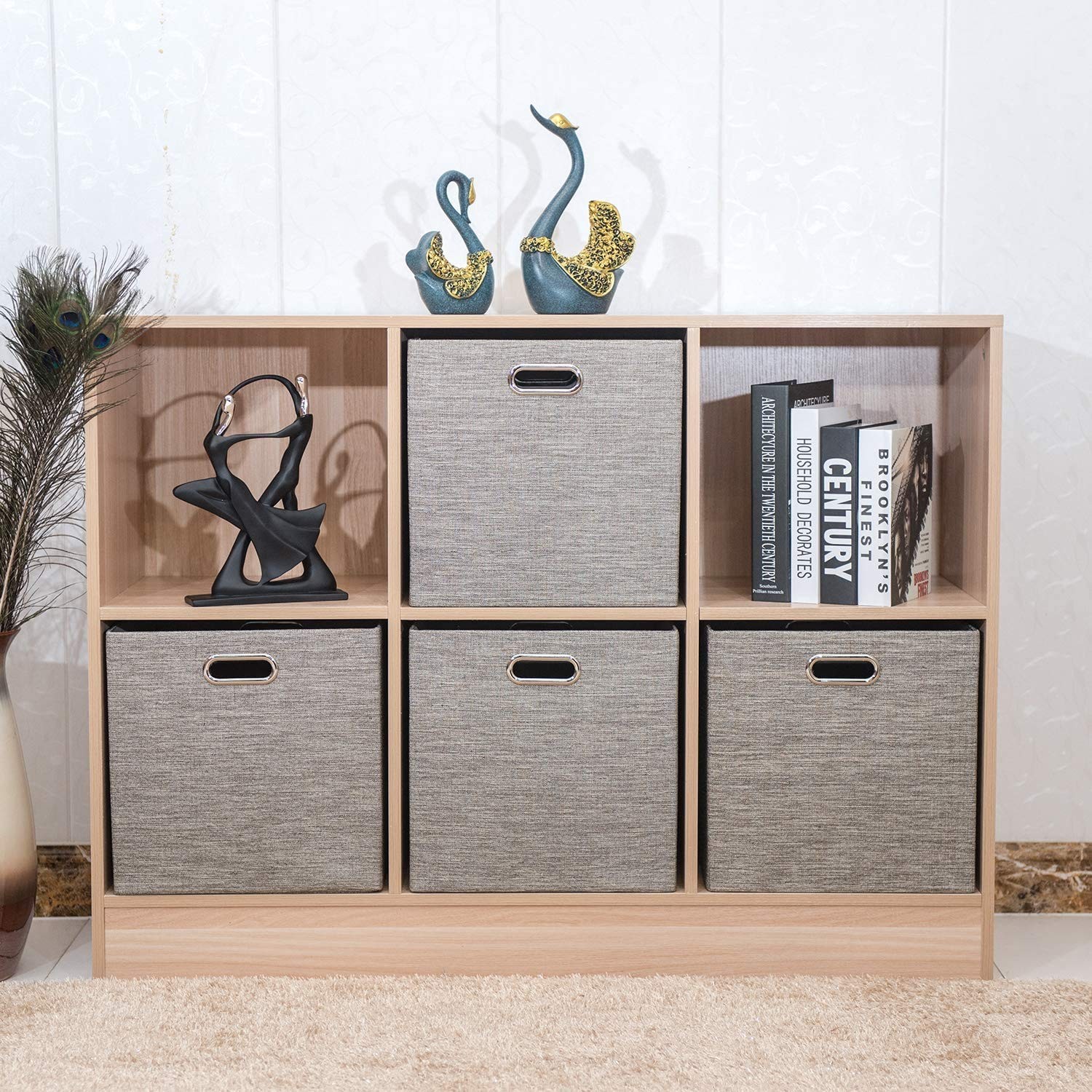 Foldable Storage Bins,13×13 Storage Cubes Basket Containers for Shelf Cabinet...