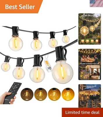 Outdoor String Lights with Remote, 100Ft Outside Waterproof Light with Dimmab...