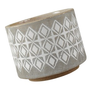 Rivet-Geometric-Ceramic-Planter-4-1-034-H-White-and-Grey-Small-NO-TAX