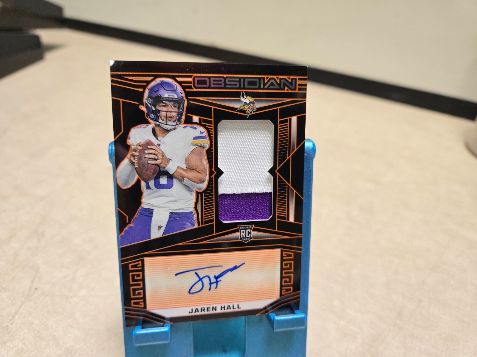2023 Obsidian Jaren Hall Orange Electric Etch Rookie Patch Auto #/49 Vikings