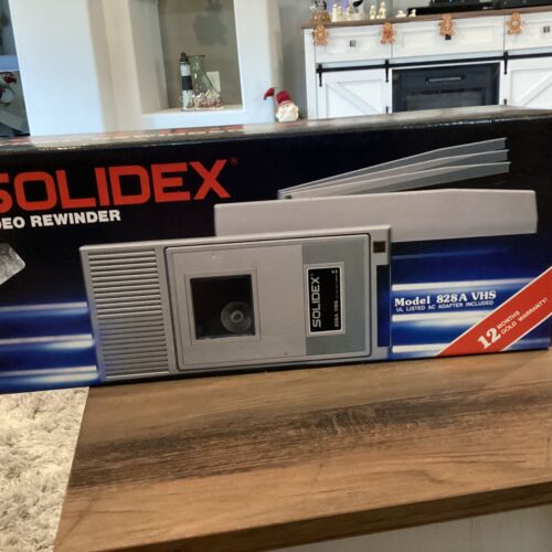 Videocassetta VHS vintage Solidex 828A riavvolgitore automatico NUOVO CON SCATOLA NOS - Foto 2 di 8