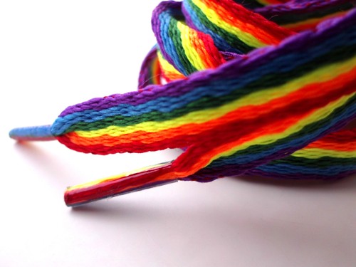 Rainbow Laces Gay Pride Multi Coloured Flat 10mm Shoes Trainers Shoelaces LGBTQ - Picture 67 of 72