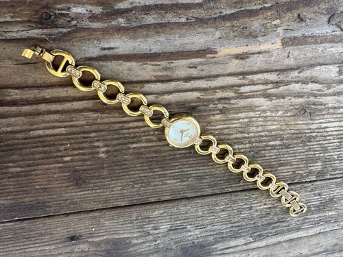Wristwatch Watch Quartz Clasp Gold White Face Anne Klein II Face 1/2" AS Is - Picture 2 of 8
