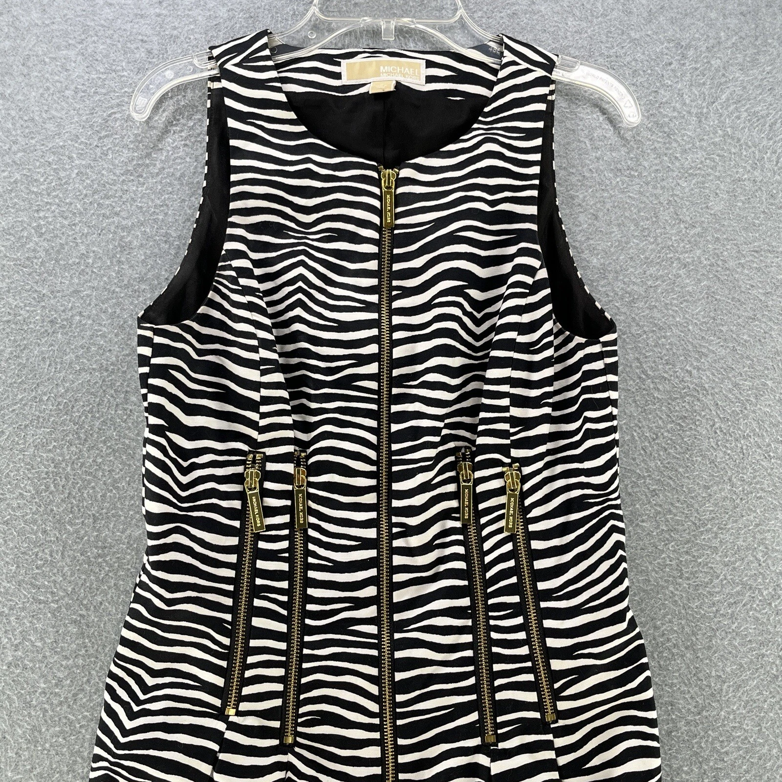 Abito da donna Michael Kors guaina Zise 0 stampa zebra abito aderente con cerniera