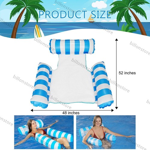 2x Aufblasbarer Pool Float Stuhl Float Hängematte Aufblasbare Schwimmende Liege - Bild 2 von 14