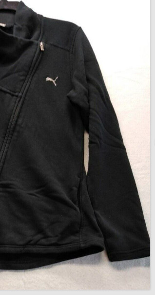 Puma  Asymmetrical Zip Moto Jacket Womens Large Black  Athletic Funnel Neck thumbnail 7