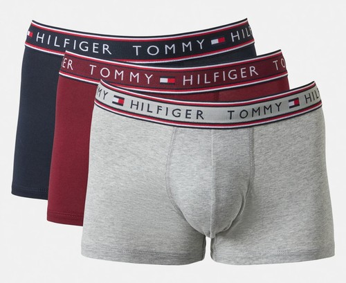 Tommy Hilfiger Men's Cotton Stretch Trunks 3-Pack - Port/Navy/Grey (XL)