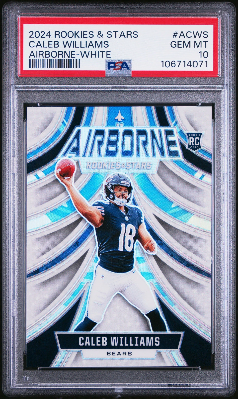 Caleb Williams Panini Rookies & Stars Airborne #ACWS White