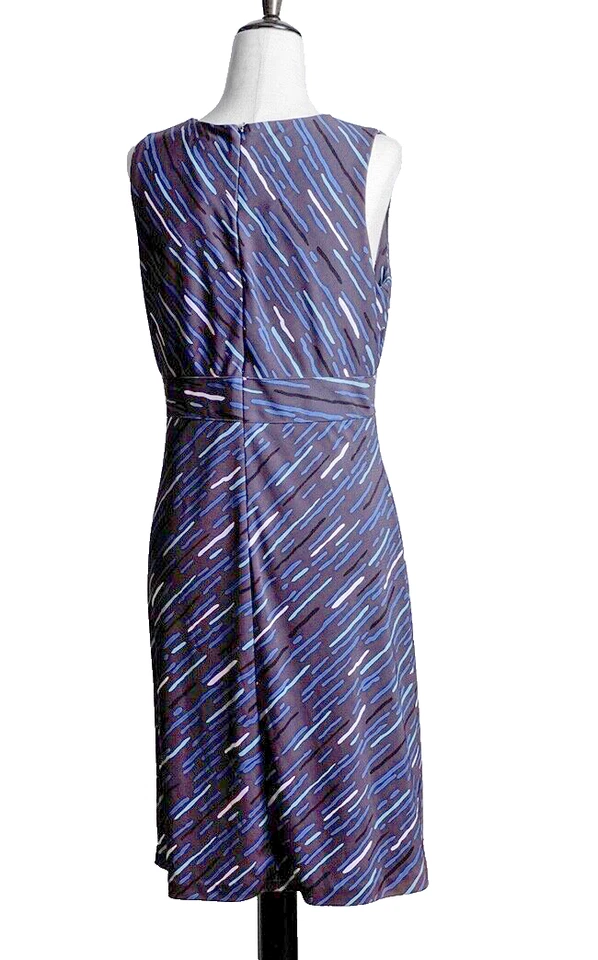 Vestido para mujer Kenneth Cole NY azul blanco negro sin mangas talla L Foto 4 de 4