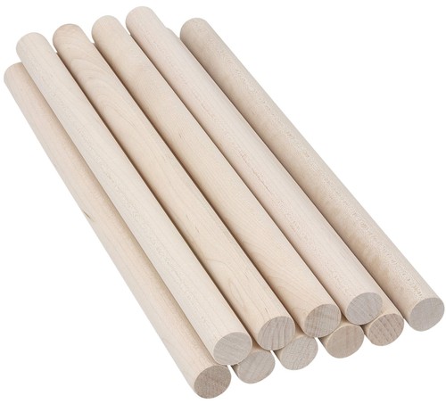 New Maple Wooden Dowel Rods | 3/4 X 12 Inch Wood Dowels 10 Pack | Solid H