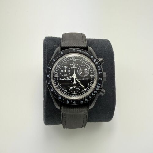 Omega X Swatch MoonSwatch Mission to the New Moon Black Premium Sailcloth Strap - Picture 4 of 8