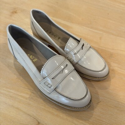 Office London Shoes Womens Sz 40 Off White Patent Leather Low Heel Loafers  | eBay