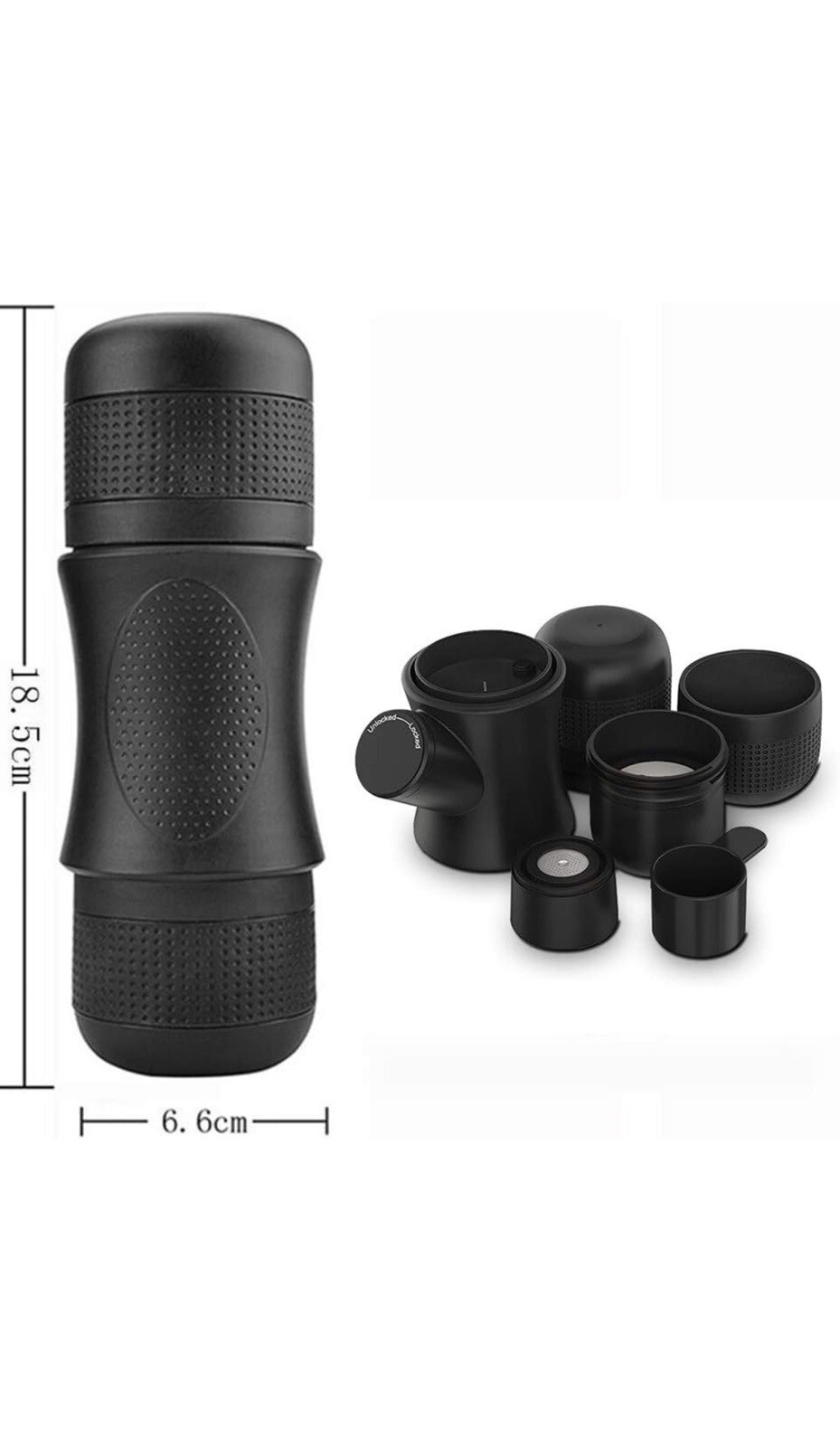 Portable Coffee Maker - Handheld Manual Espresso Machine for Home Office Travel
