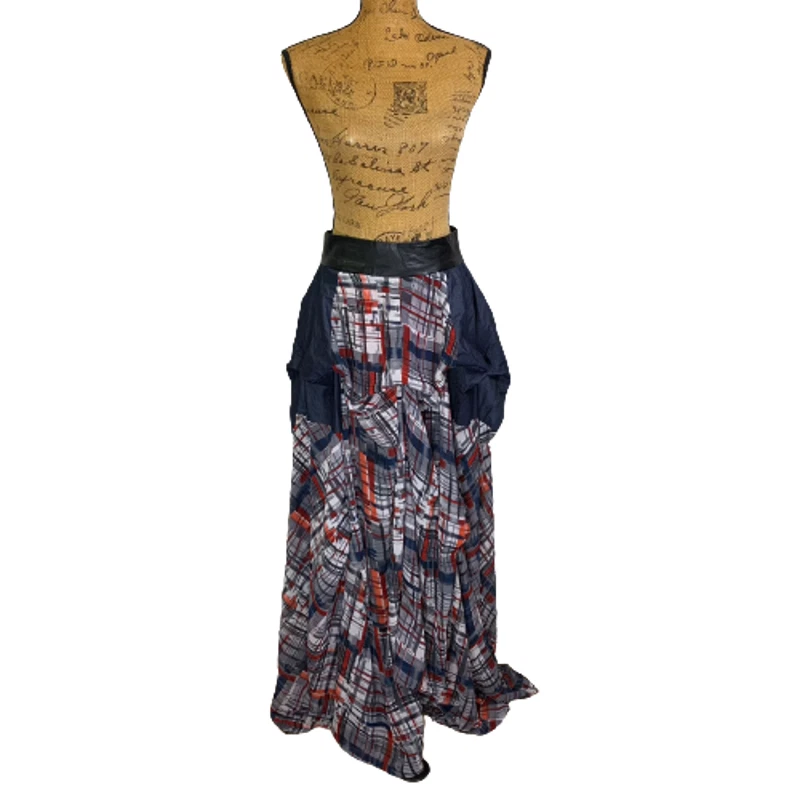 Flannel maxi skirt top