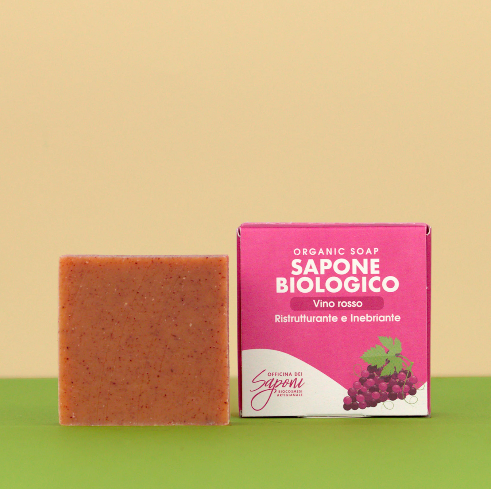 Officina dei Saponi SAPONE BIOLOGICO Vino Rosso Ristrutturante Inebriante 100 gr