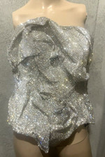 Rubin Singer Couture Swarovski Crystal Rosette Embroidered Dress Top Us 0 2