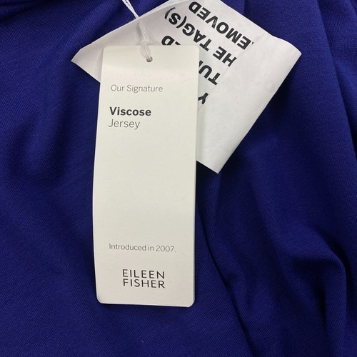 Eileen Fisher Top XL Purple Viscose Jersey Mock Scrunch Neck Half Sleeve NEW - Picture 12 of 14