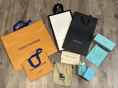 Luxury Brands Paper Bags Boxes Louis Vuitton LV Gucci Burberry