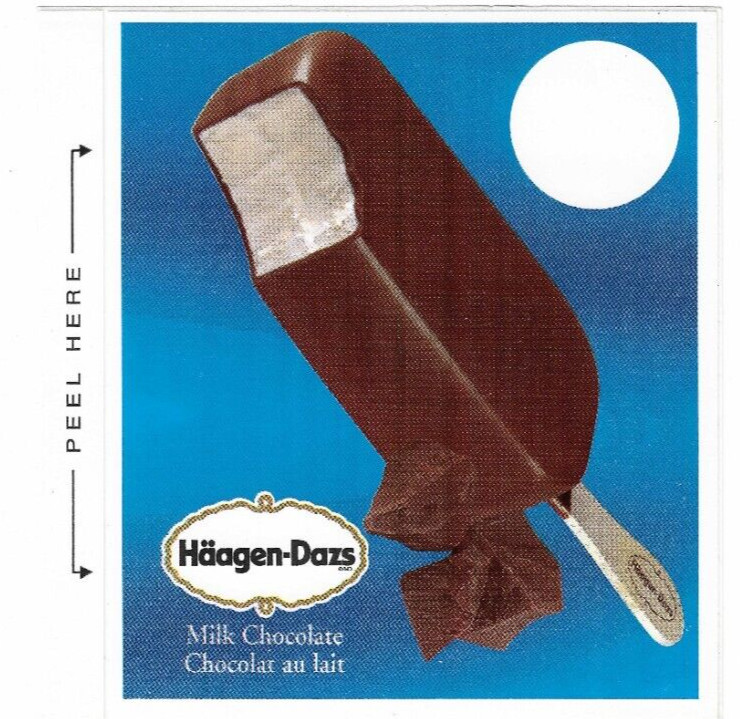 Häagen-Dazs Milk Chocolate Bar, Ice Cream Truck Decal/Sticker 4 1/2"X5 1/4"