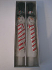 Christmas Ornaments Snowman Candles Tapers 10" Set Of 2